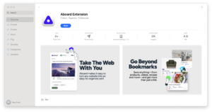 Screenshot of the Aboard extension for Safari download page