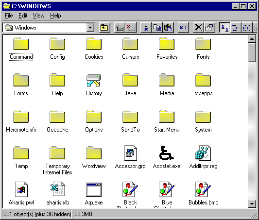 Image of folders from Windows 95