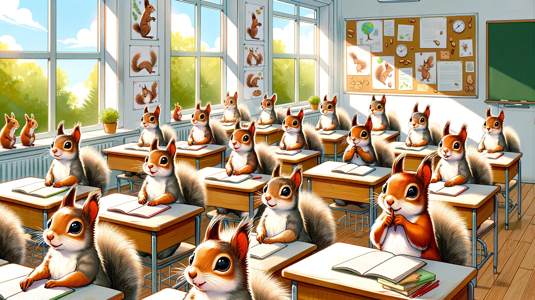 Classroom full of squirrels