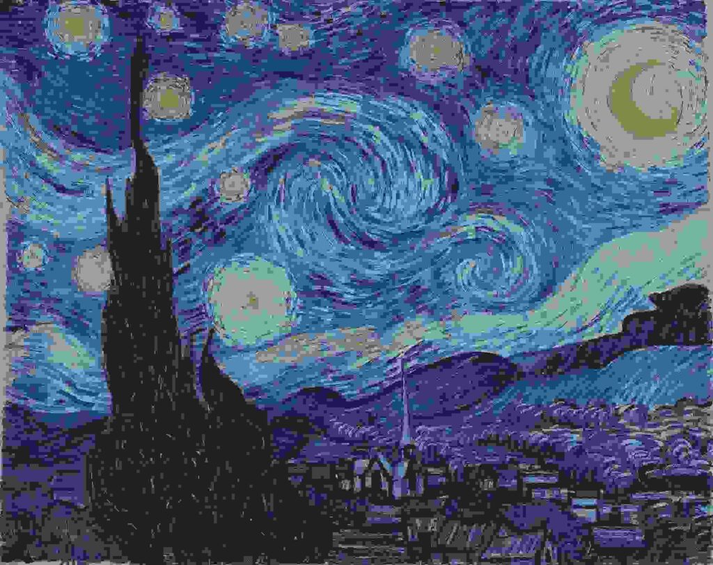 A super-compressed version of Van Gogh's Starry Night