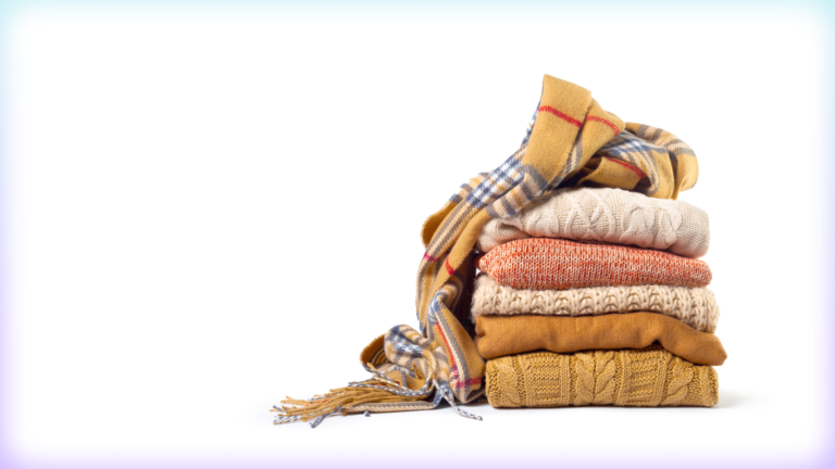 Image of a stack of sweaters.