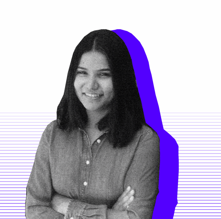 Image of Arushi in black and white.