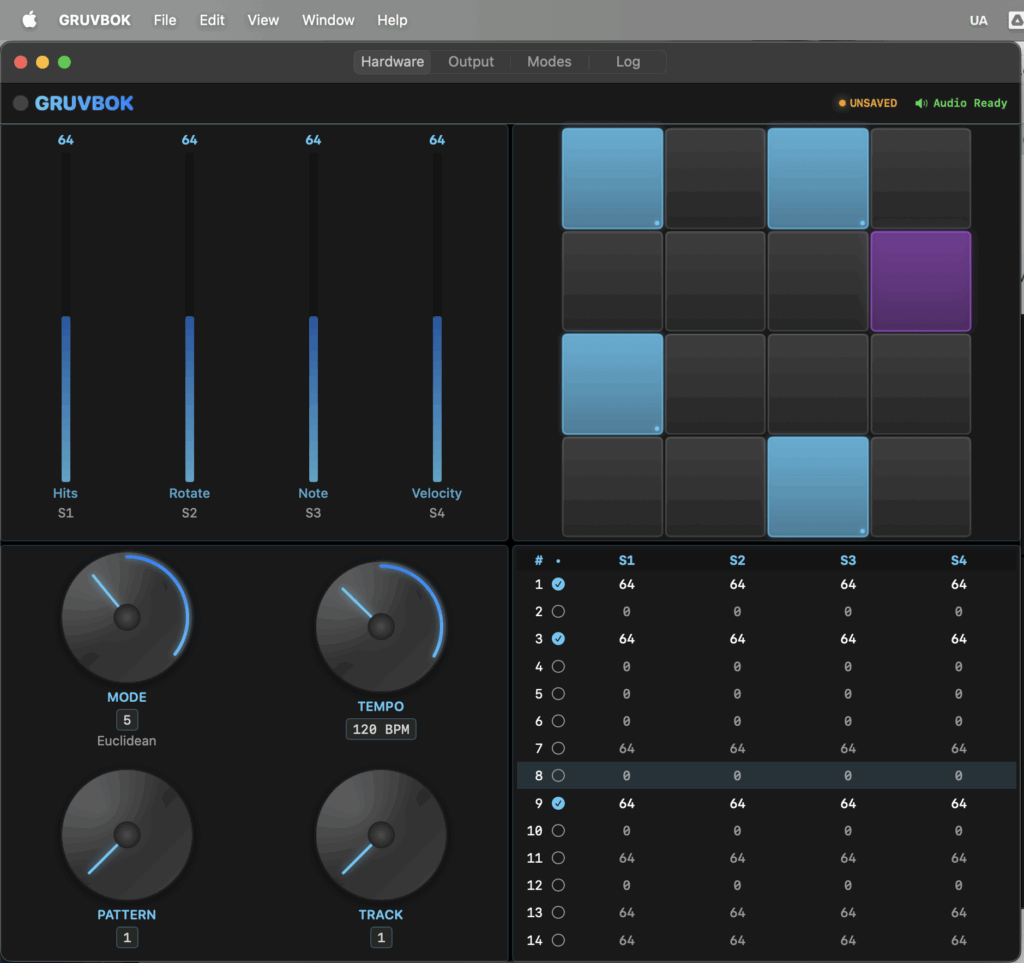 Screenshot of the app in Claude Code showing dials.