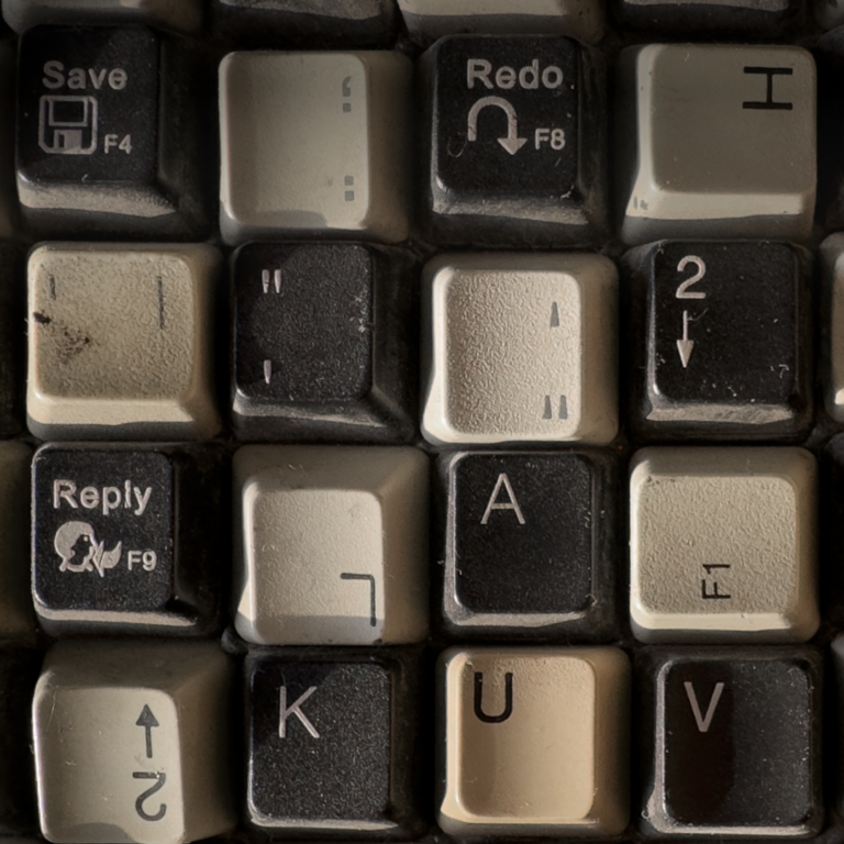 Image of black and white keys of a keyboard rearranged.